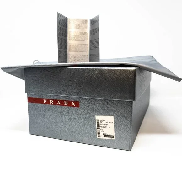 Prada Men's Black Leather with pattern Loafers 10US - Picture 11 of 11